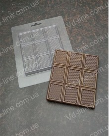 Форма пластикова F-0045 Шоколадна плитка маленька (ребриста)