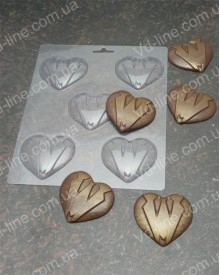 Форма пластикова G-0028  Шоколадки-серця смокінг